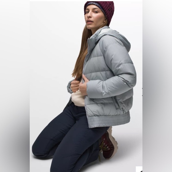 NWT PrAna WOMEN’S EMERALD VALLEY SHORT PUFFER DOWN JACKET QUARRY SIZE LARGE - Picture 3 of 16
